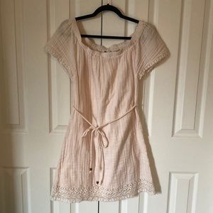 Women’s tunic, pale pink, tie waist, Michael Stars, size M